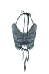 Golden Spring Butterfly Denim Top